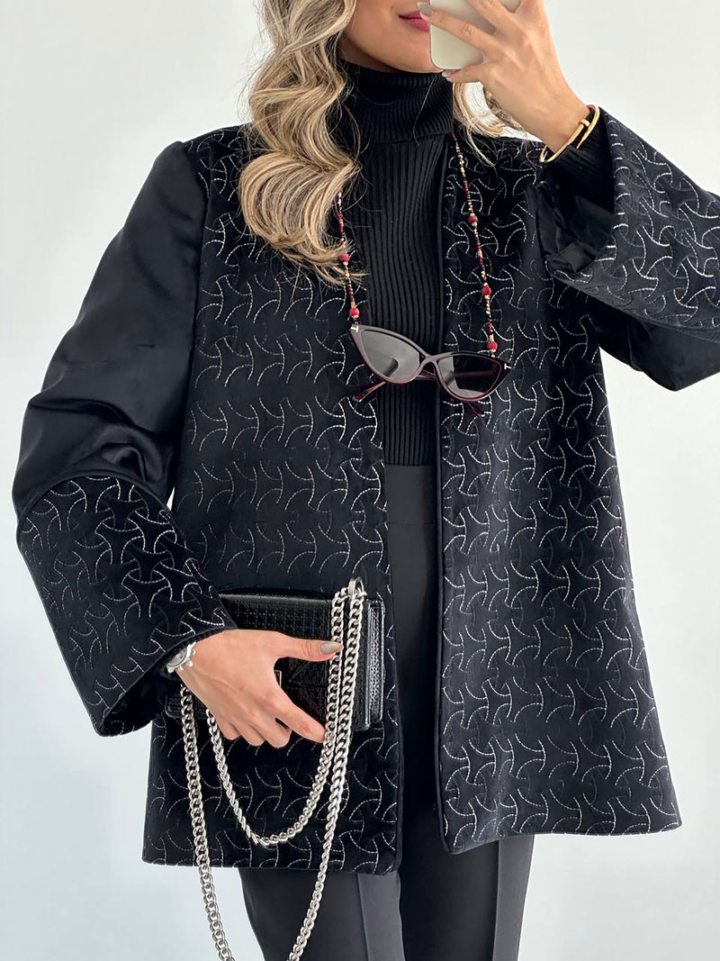 کت مخمل دوزی سوزن دوزی مشکی
